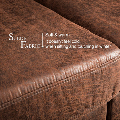 OVIOS Reversible Chaise Sofa With Fluffy Cushions Metal Legs