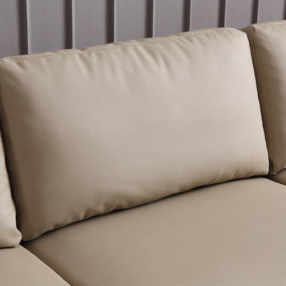 OVIOS Reversible Chaise Sofa With Fluffy Cushions Metal Legs