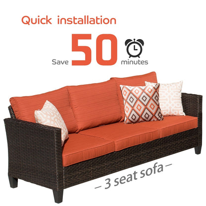 OVIOS 5-piece Patio Furniture Wicker Outdoor High-back Seating Set