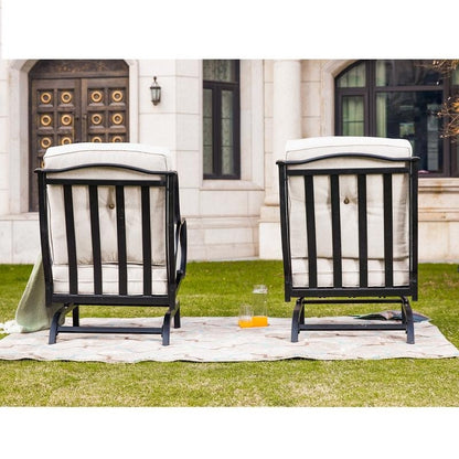 PATIO FESTIVAL 2-Piece Outdoor Rocking Motion Chair Set with Cushions