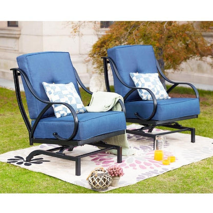 PATIO FESTIVAL 2-Piece Outdoor Rocking Motion Chair Set with Cushions