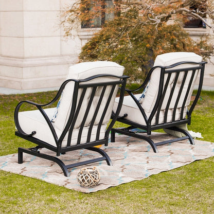 PATIO FESTIVAL 2-Piece Outdoor Rocking Motion Chair Set with Cushions