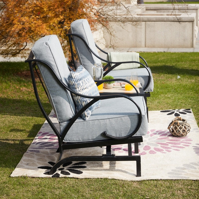 PATIO FESTIVAL 3-Piece Outdoor Conversation Seating Group with Cushions
