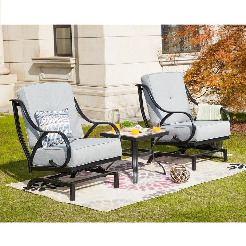 PATIO FESTIVAL 3-Piece Outdoor Conversation Seating Group with Cushions