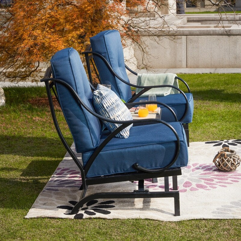 PATIO FESTIVAL 3-Piece Outdoor Conversation Seating Group with Cushions