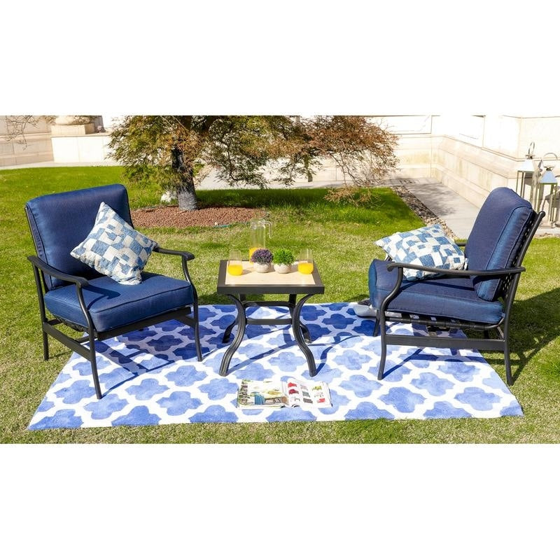 PATIO FESTIVAL 3-Piece Outdoor Conversation Set with Cushions