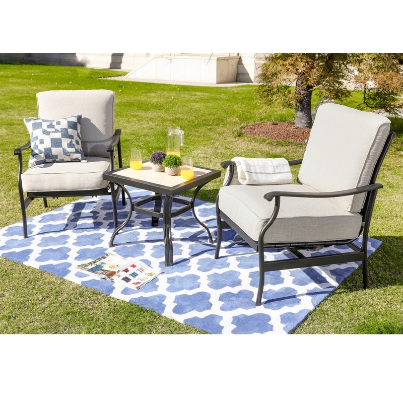 PATIO FESTIVAL 3-Piece Outdoor Conversation Set with Cushions