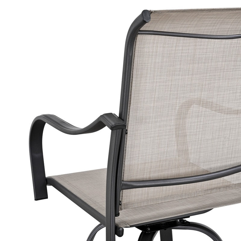 Patio Festival 3-Piece Outdoor Metal Bar Height Swivel Bistro Set