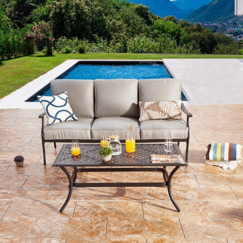 PATIO FESTIVAL 3-Seater Outdoor Sofa with Coffee Table Set