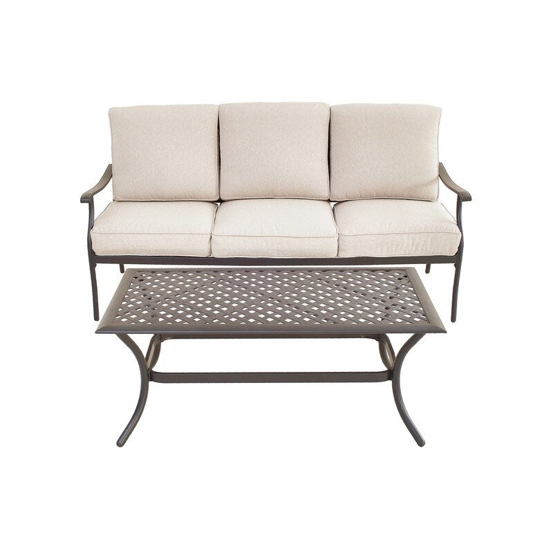 PATIO FESTIVAL 3-Seater Outdoor Sofa with Coffee Table Set