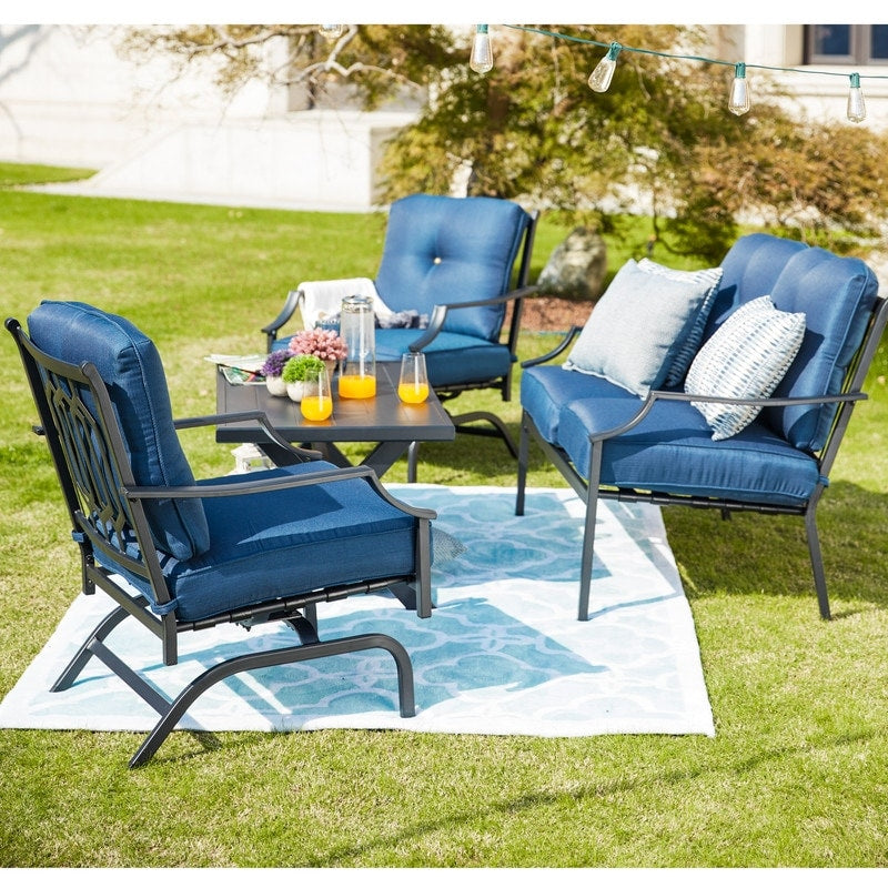 PATIO FESTIVAL 4-Piece Outdoor Sofa Seating Group with Cushions
