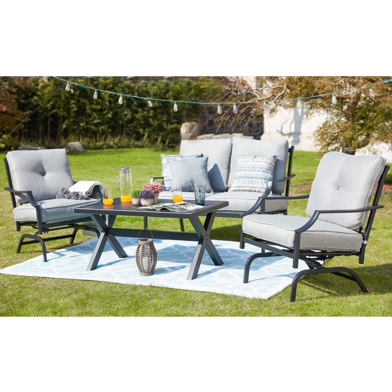 PATIO FESTIVAL 4-Piece Outdoor Sofa Seating Group with Cushions