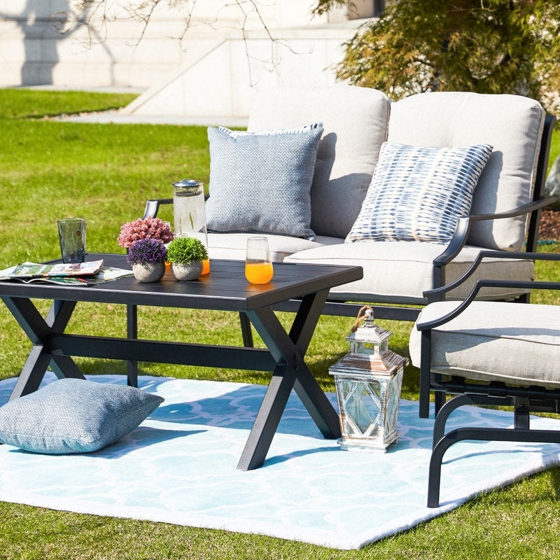 PATIO FESTIVAL 4-Piece Outdoor Sofa Seating Group with Cushions