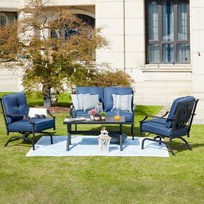 PATIO FESTIVAL 4-Piece Outdoor Sofa Seating Group with Cushions