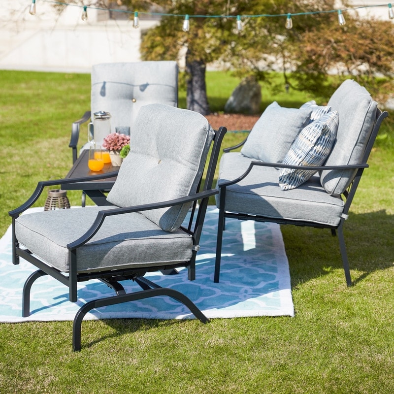 PATIO FESTIVAL 4-Piece Outdoor Sofa Seating Group with Cushions