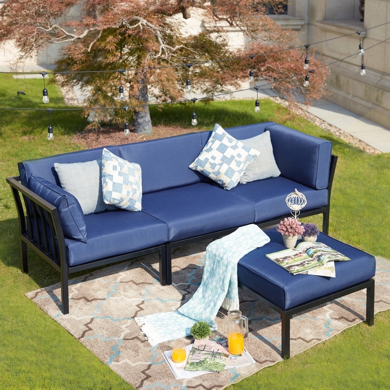 PATIO FESTIVAL 4-Piece Outdoor Sofa Seating Group with Cushions