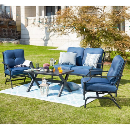 PATIO FESTIVAL 4-Piece Outdoor Sofa Seating Group with Cushions