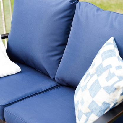 PATIO FESTIVAL 5-Piece Outdoor Loveseat and Rocker Conversation Set
