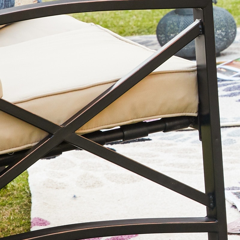 PATIO FESTIVAL 5-Piece Outdoor Loveseat and Rocker Conversation Set