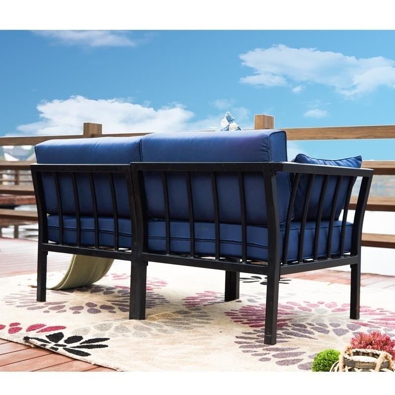 PATIO FESTIVAL 2-piece Outdoor Corner Sofa Seating Group with Cushions