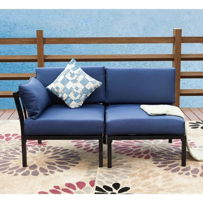 PATIO FESTIVAL 2-piece Outdoor Corner Sofa Seating Group with Cushions