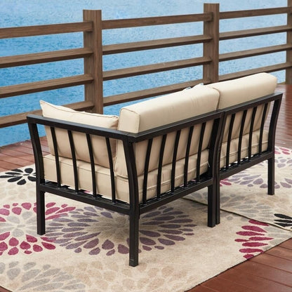 PATIO FESTIVAL 2-piece Outdoor Corner Sofa Seating Group with Cushions