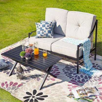 PATIO FESTIVAL 4-Piece Outdoor Sofa Seating Group with Cushions