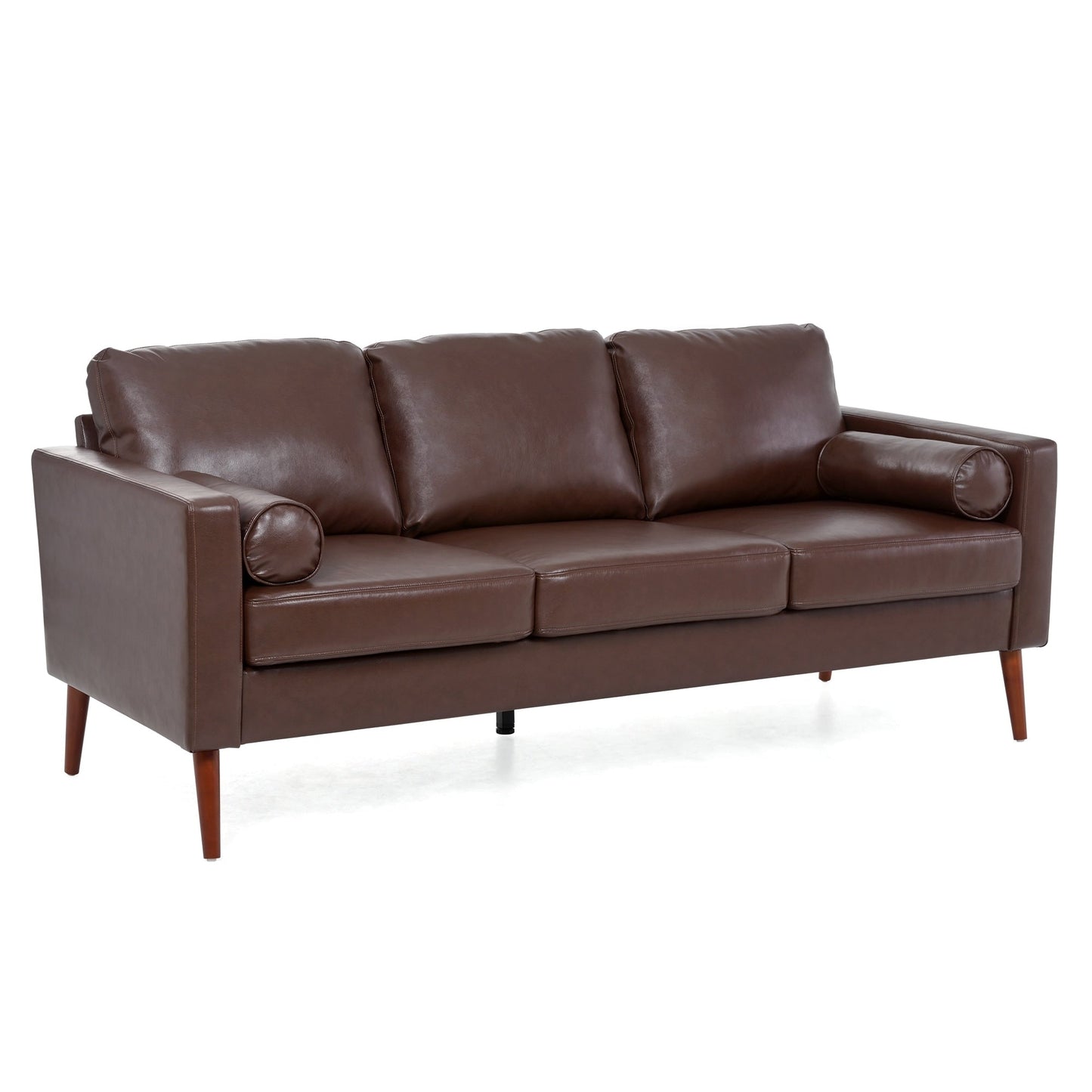 PU 3-seater Sofa with Iron Wood Structure
