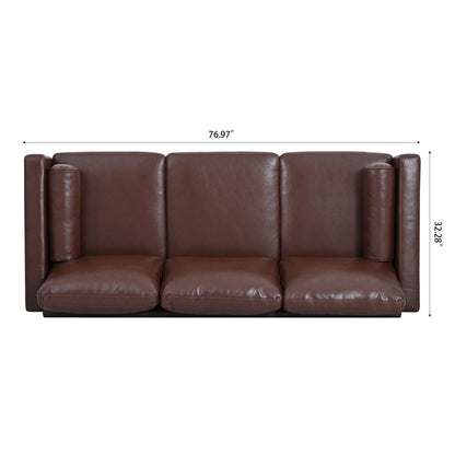 PU 3-seater Sofa with Iron Wood Structure