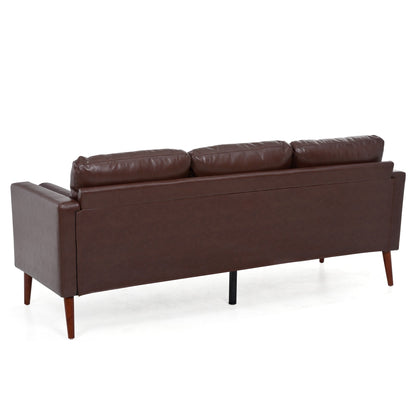 PU 3-seater Sofa with Iron Wood Structure