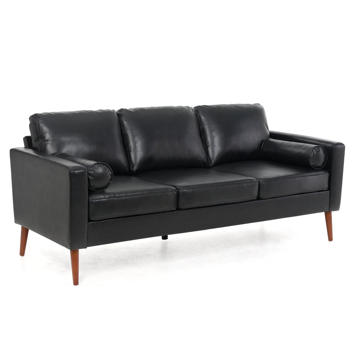 PU 3-seater Sofa with Iron Wood Structure