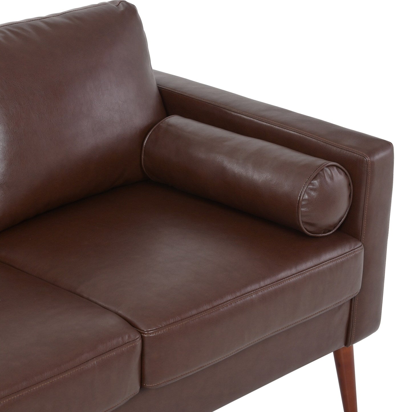 PU 3-seater Sofa with Iron Wood Structure