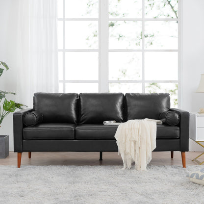PU 3-seater Sofa with Iron Wood Structure