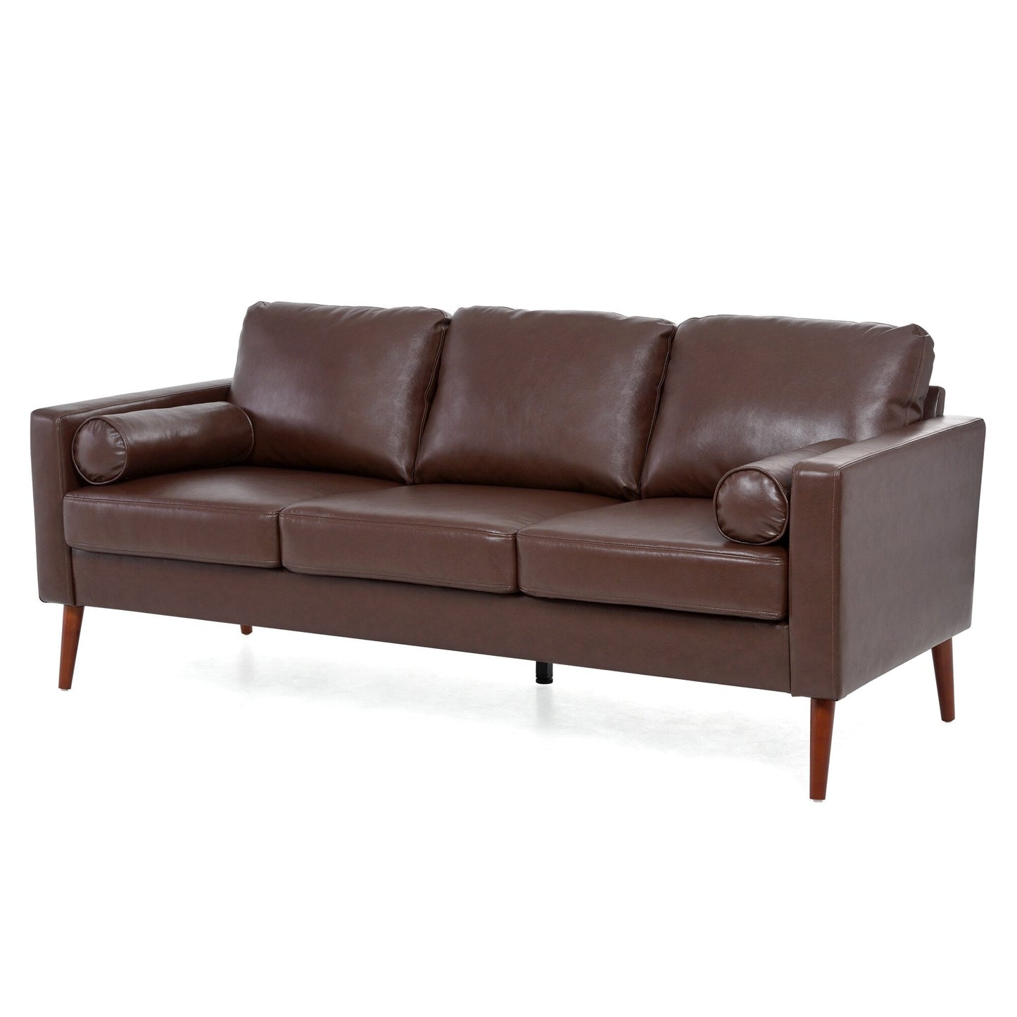 PU 3-seater Sofa with Iron Wood Structure