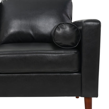 PU 3-seater Sofa with Iron Wood Structure