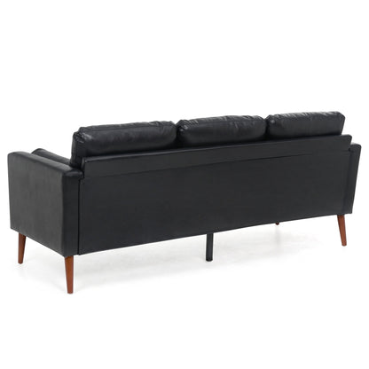 PU 3-seater Sofa with Iron Wood Structure