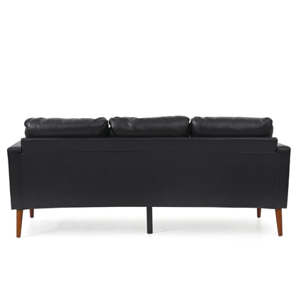 PU 3-seater Sofa with Iron Wood Structure