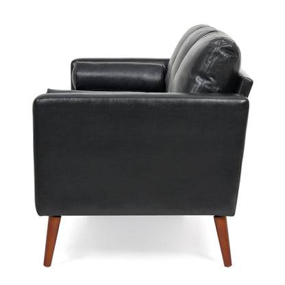 PU 3-seater Sofa with Iron Wood Structure