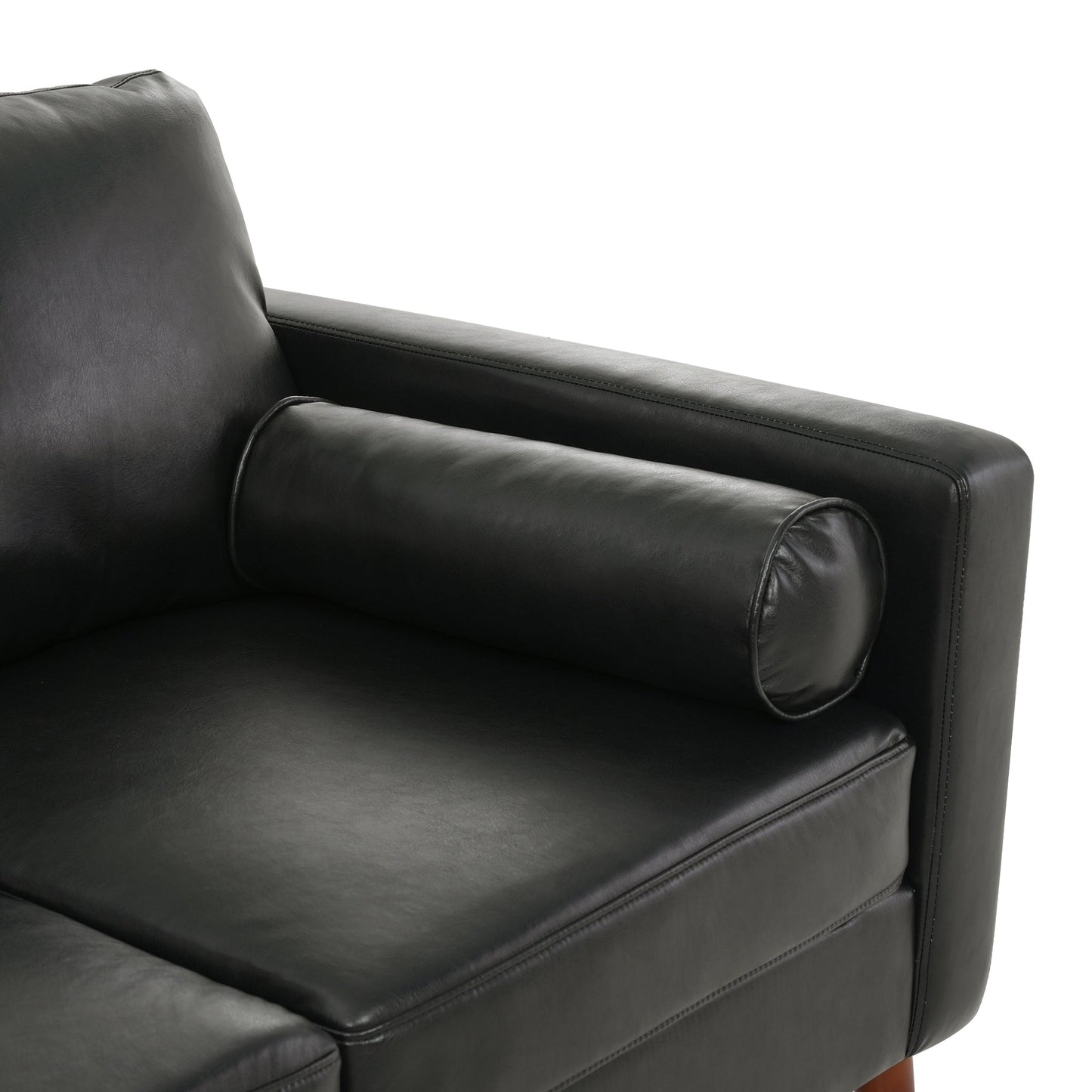 PU 3-seater Sofa with Iron Wood Structure