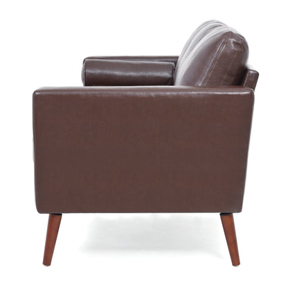 PU 3-seater Sofa with Iron Wood Structure
