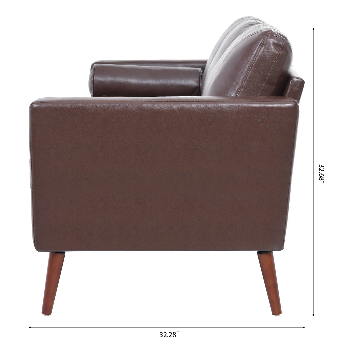 PU 3-seater Sofa with Iron Wood Structure