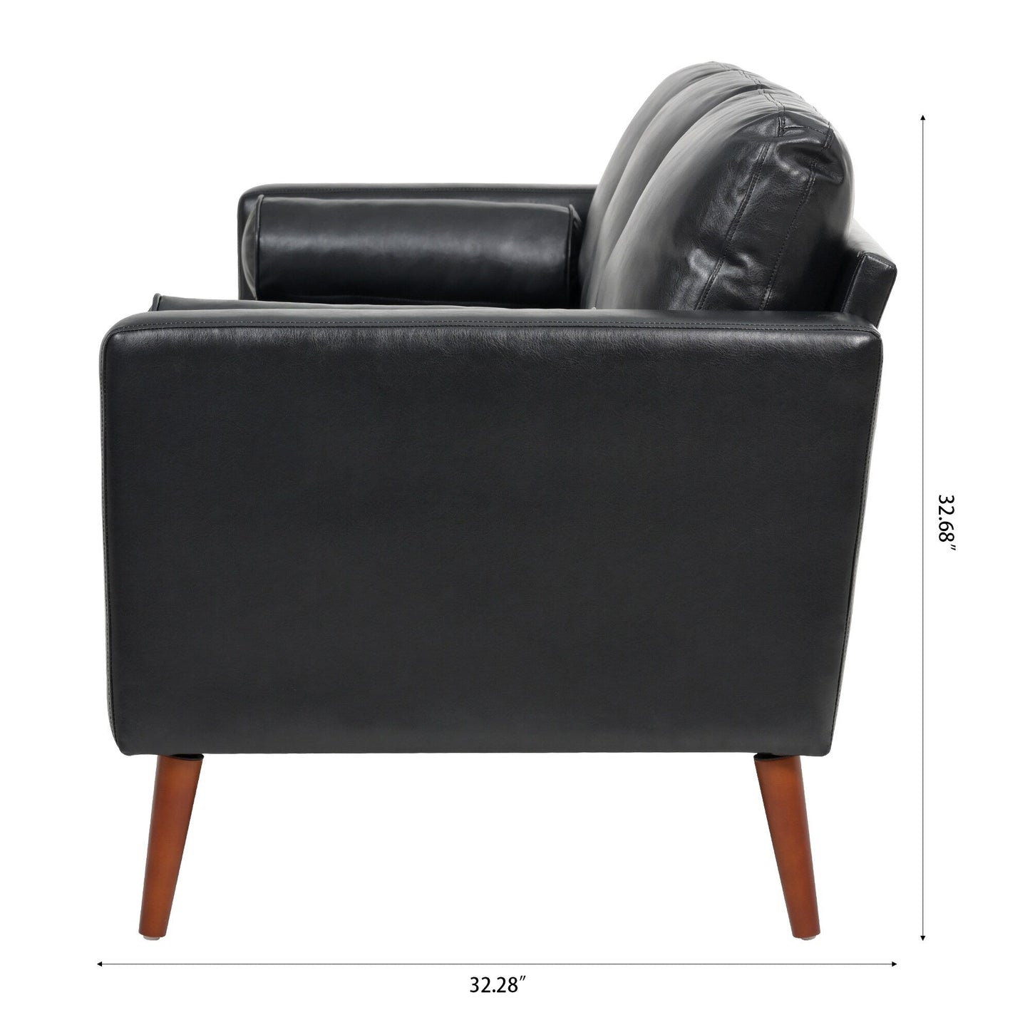 PU 3-seater Sofa with Iron Wood Structure
