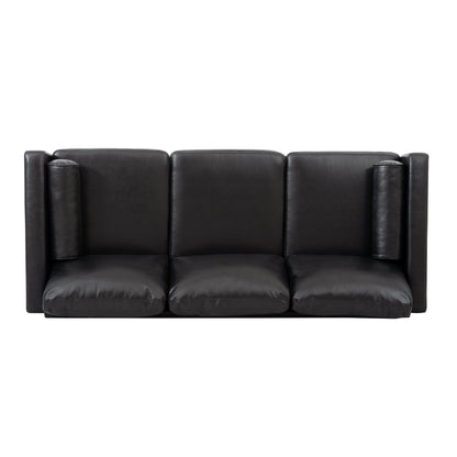 PU 3-seater Sofa with Iron Wood Structure