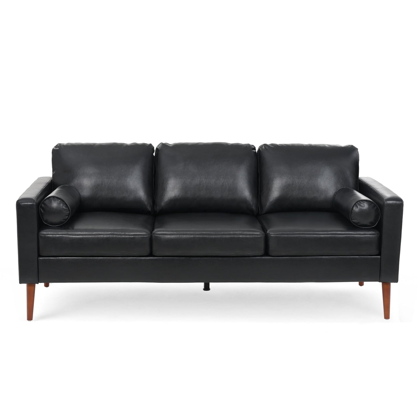 PU 3-seater Sofa with Iron Wood Structure
