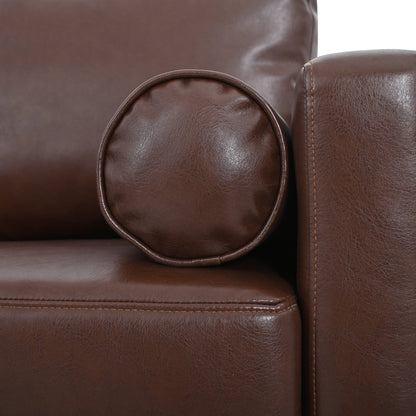 PU 3-seater Sofa with Iron Wood Structure