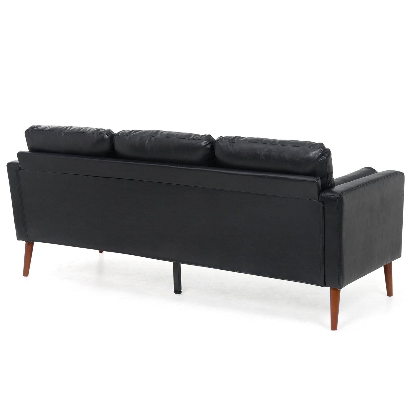 PU 3-seater Sofa with Iron Wood Structure