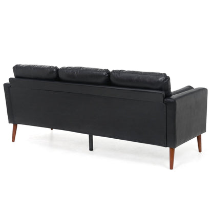 PU 3-seater Sofa with Iron Wood Structure