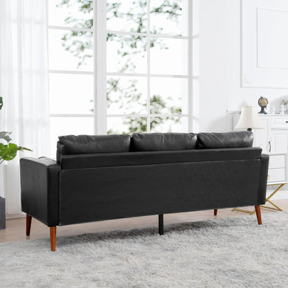 PU 3-seater Sofa with Iron Wood Structure