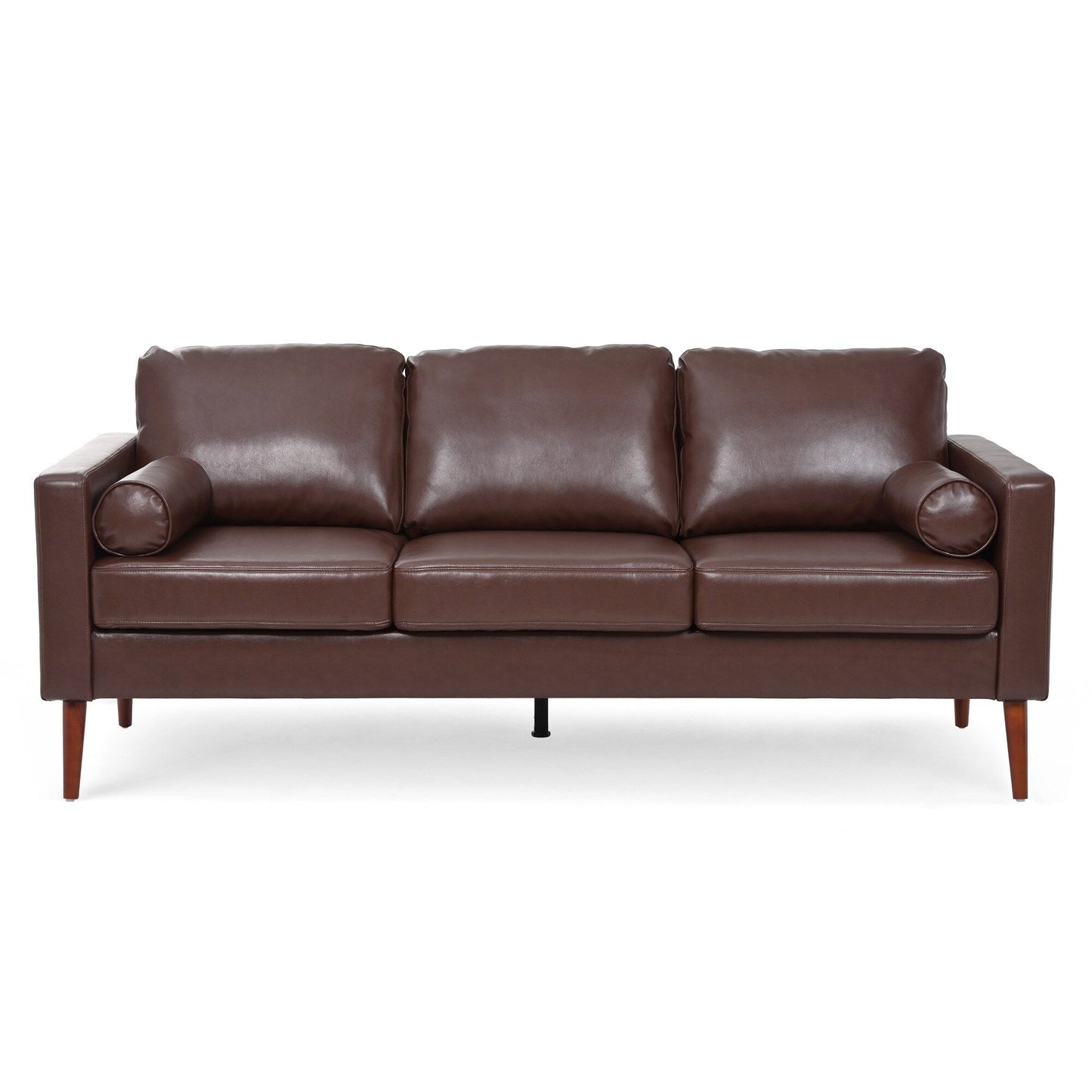 PU 3-seater Sofa with Iron Wood Structure