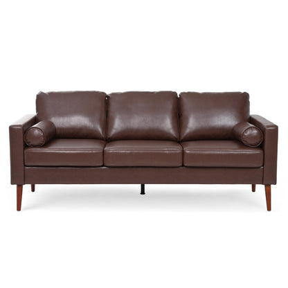 PU 3-seater Sofa with Iron Wood Structure